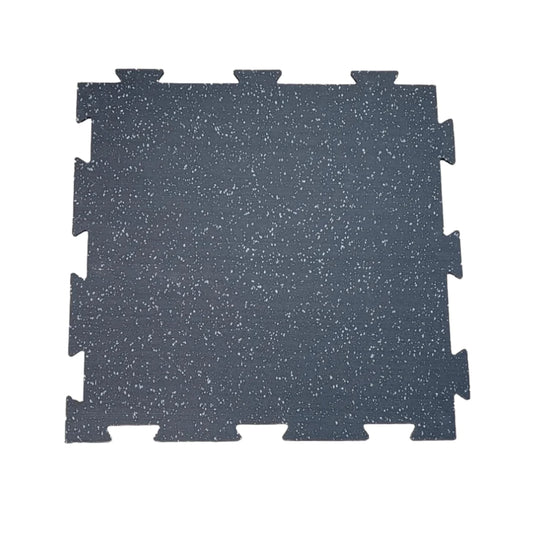QS Rubber Mat 24” x 24” x 6mm OD Interlocking Tile - Grey Speckle